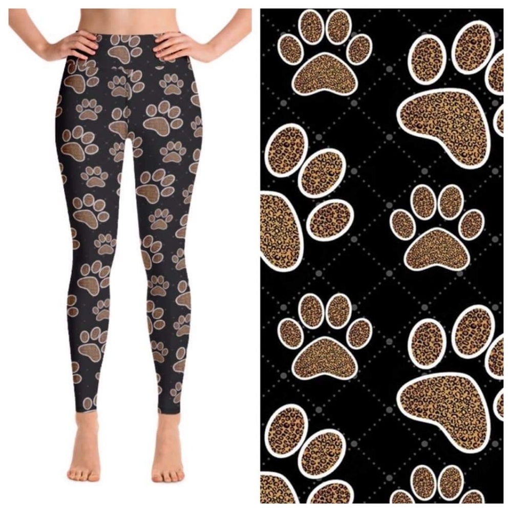 Leopard Print Paw leggings